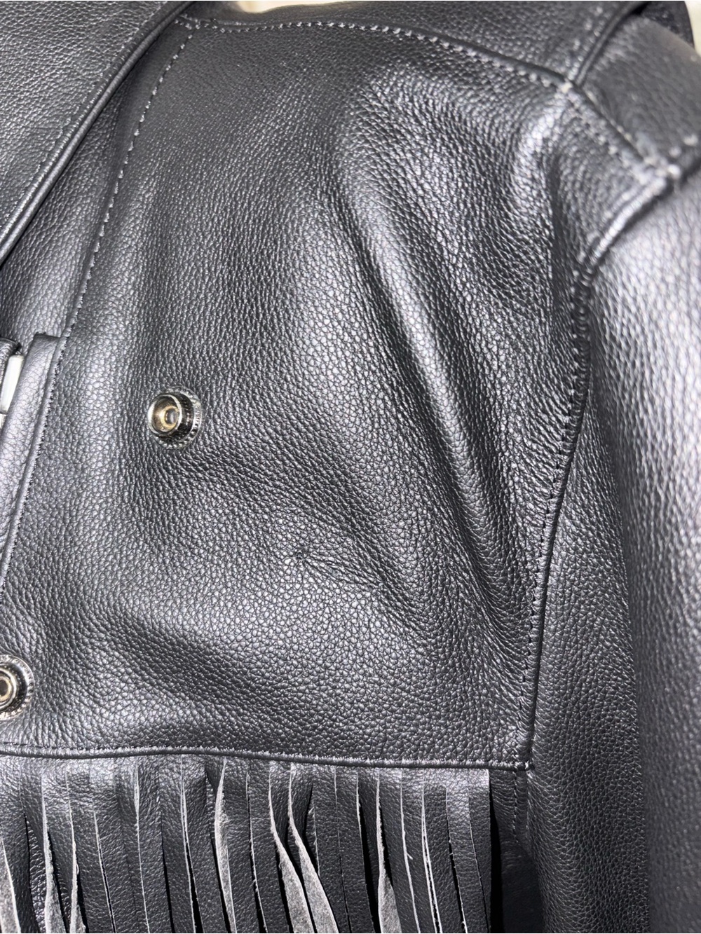 Authentic Harley Davidson Women’s XL Leather Fringe Motorcycle Riding Jacket Y2k - Picture 5 of 10
